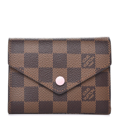 Louis Vuitton Damier Ebene Victorine Wallet Rose Ballerine 1 of 8
