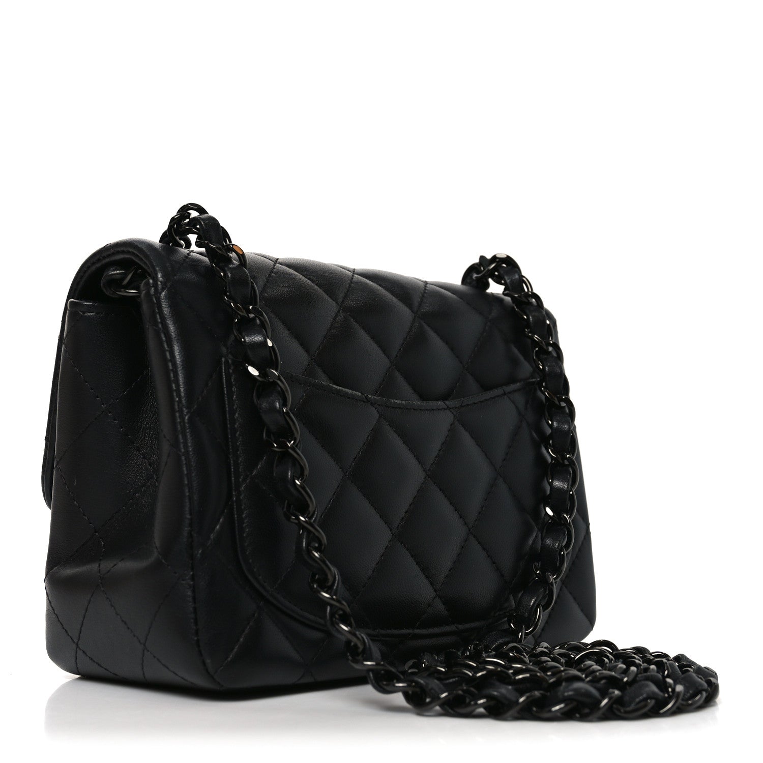 Chanel Lambskin Quilted Mini Square Flap So Black 3 of 10