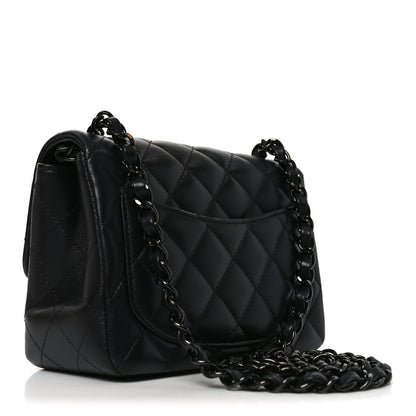 Chanel Lambskin Quilted Mini Square Flap So Black 3 of 10