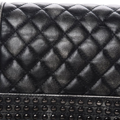 Chanel Faded Calfskin Quilted Small Studded Boy Flap Grey 10 of 14