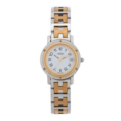 Hermes Stainless Steel 24mm Clipper Quartz Watch Gold 1 of 4