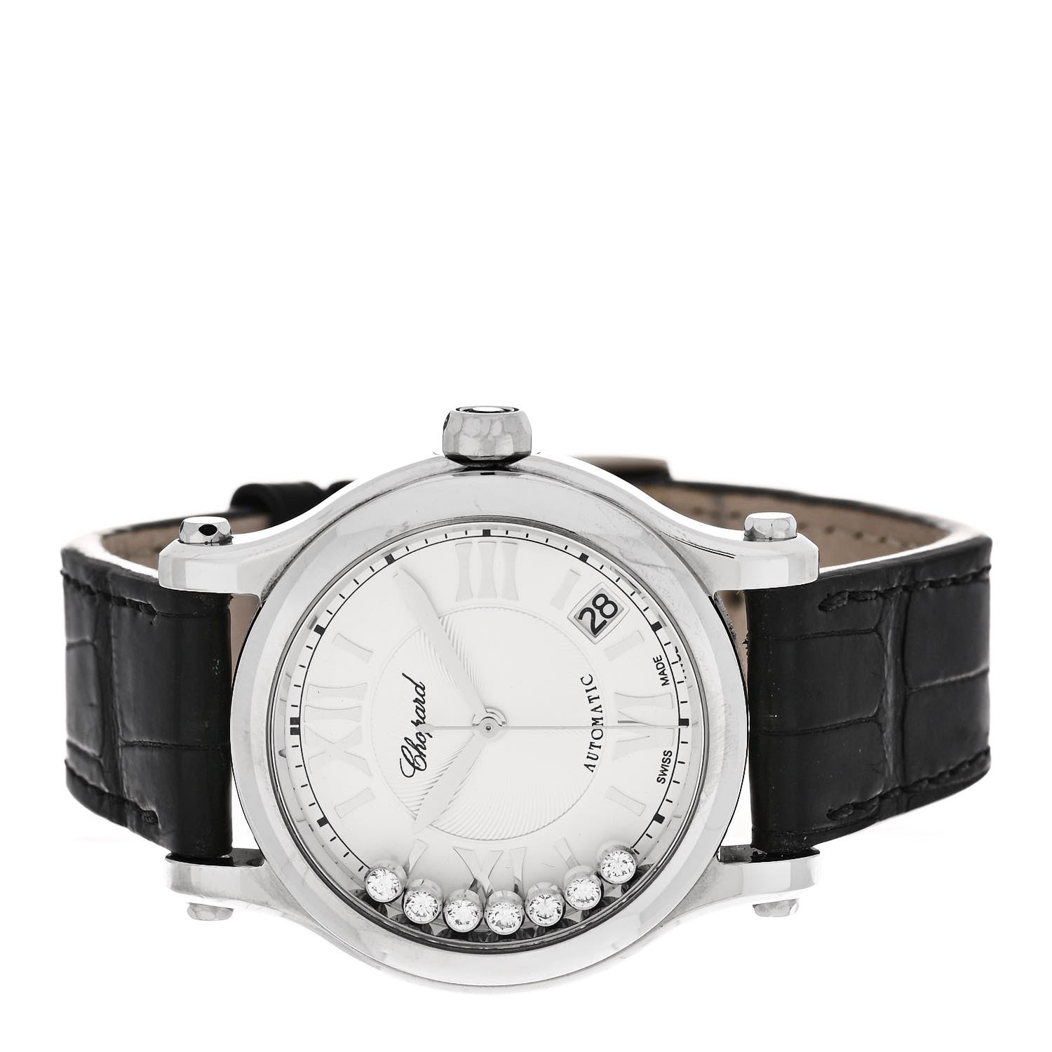 Chopard Stainless Steel Alligator 7 Diamond 36mm Happy Sport Automatic Watch 2 of 5