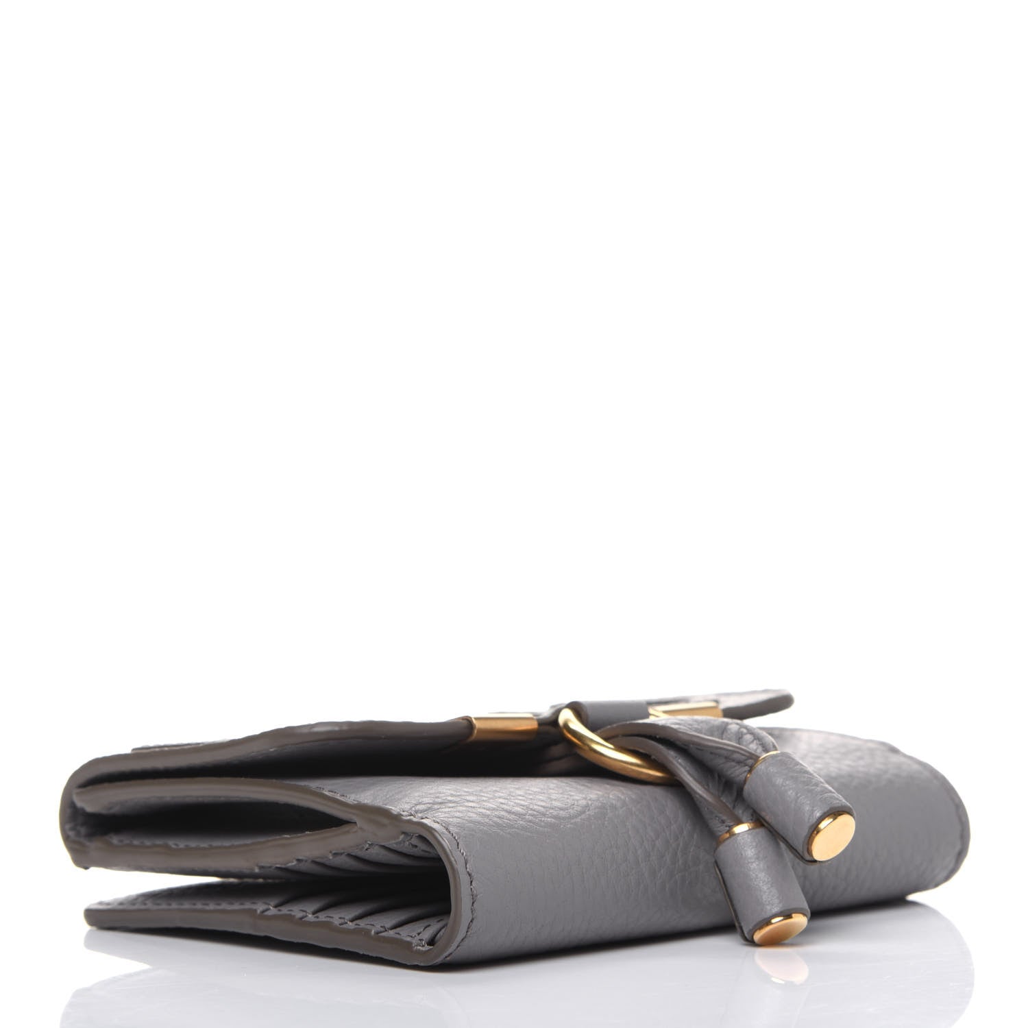 Chloe Grained Calfskin Marcie Square Wallet Cashmere Grey 4 of 12