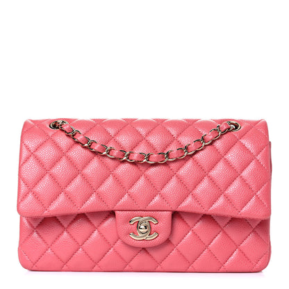 Chanel Metallic Caviar Quilted Medium Double Flap Pink 1 of 13
