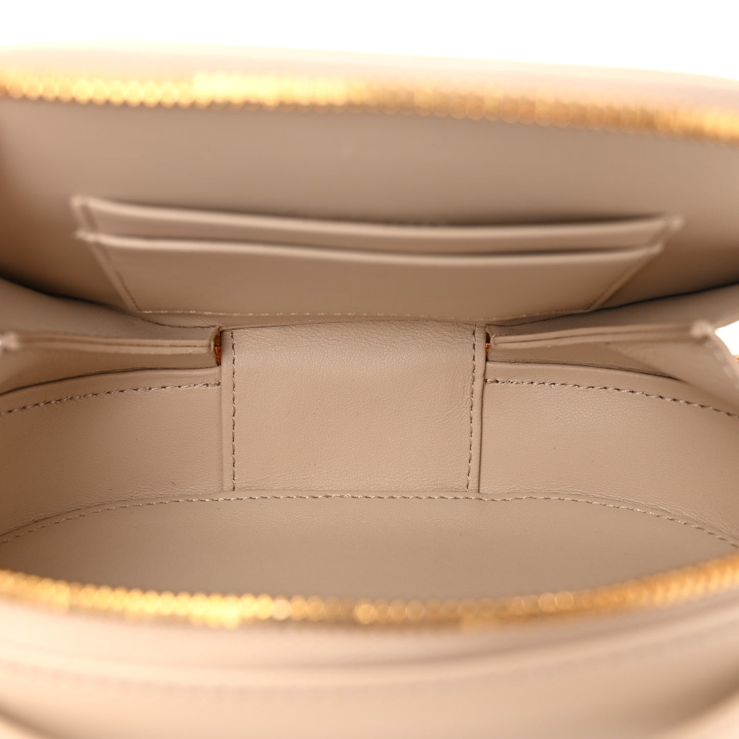 Calfskin CD Signature Oval Crossbody Camera Bag Beige