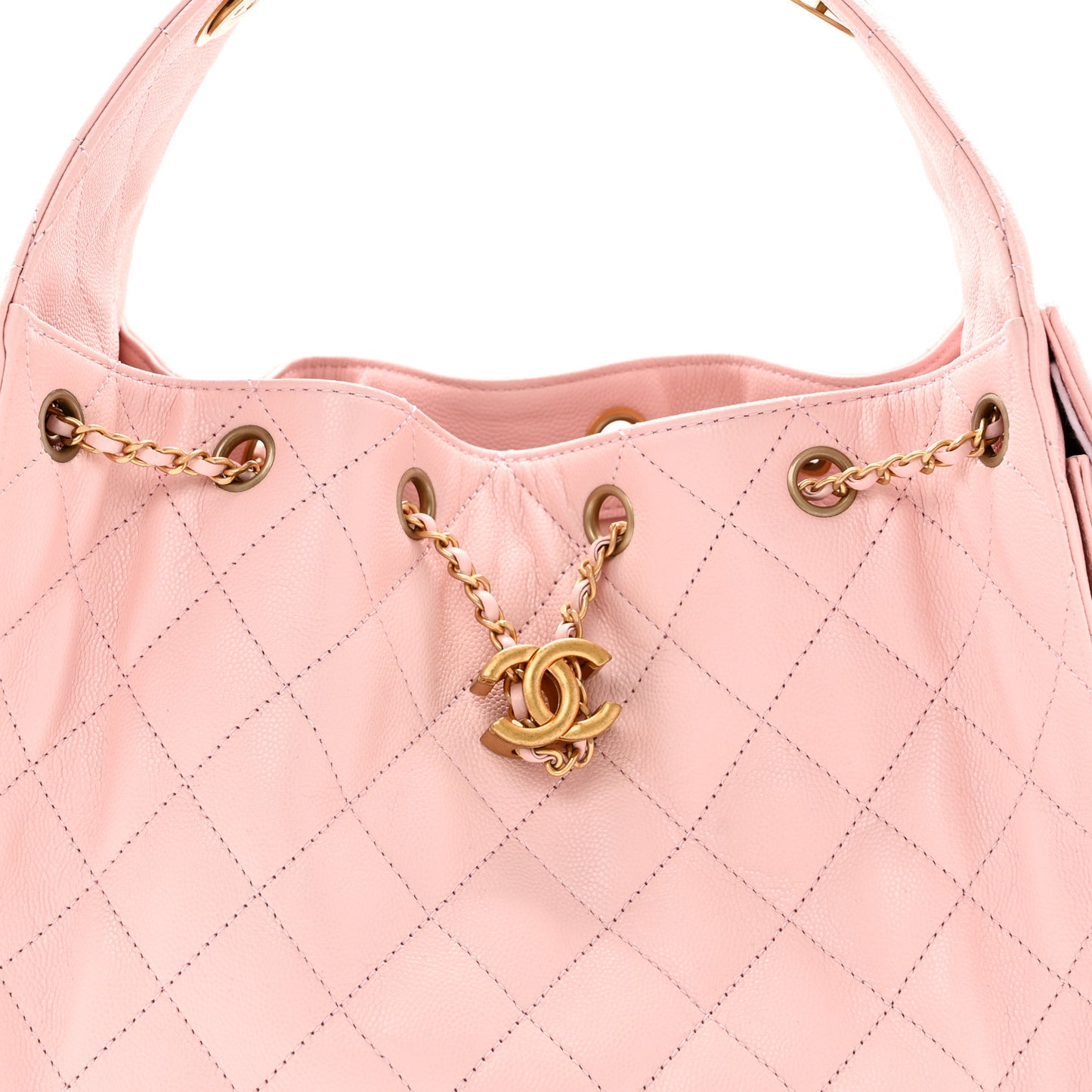 Caviar Quilted Small Chanel 25 Handbag Light Pink