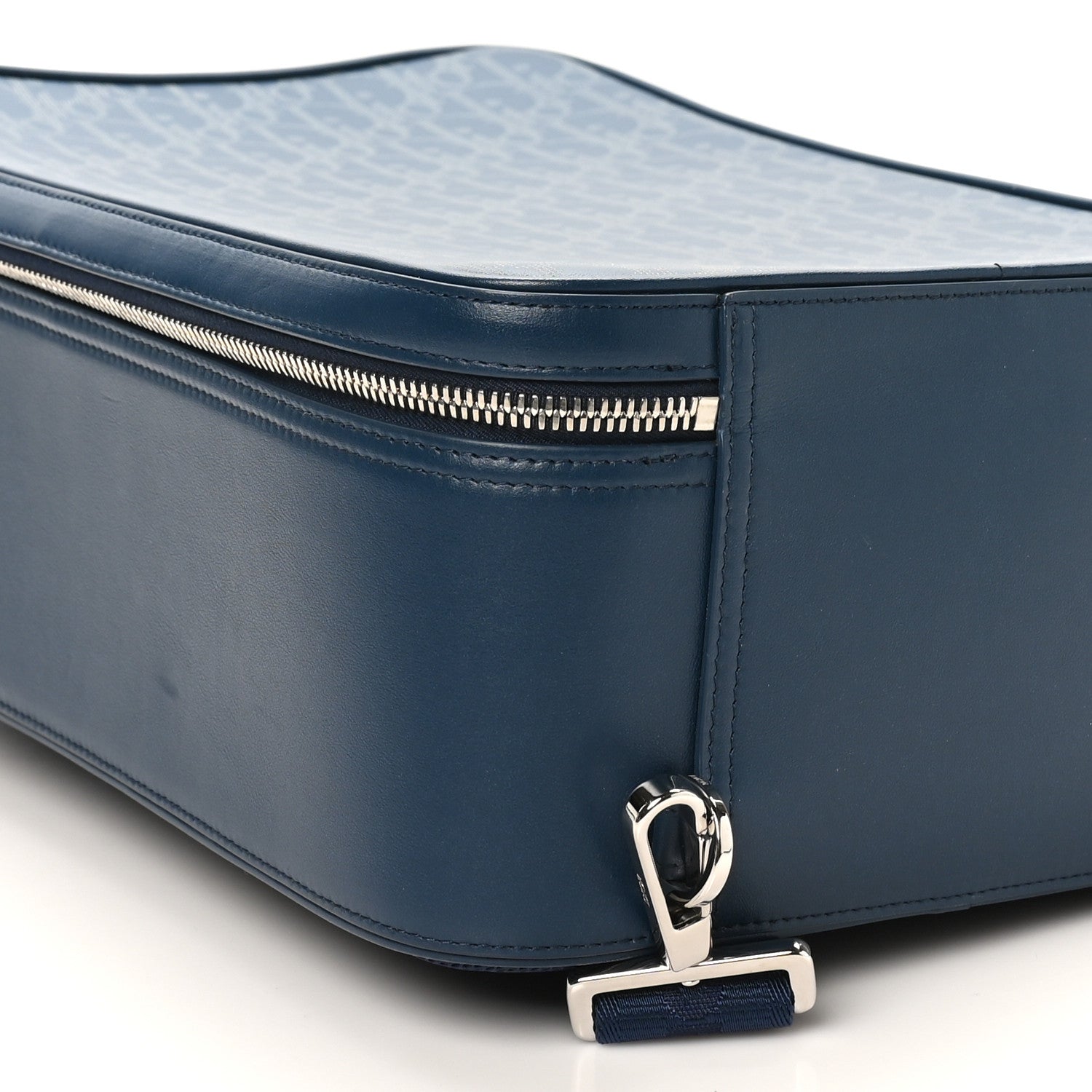 Christian Dior Calfskin Perforated Oblique Galaxy Marsupio World Tour Pelle Sling Navy Blue 9 of 10