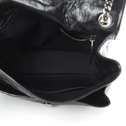 Saint Laurent Crinkled Calfskin Matelasse Monogram Large Niki Chain Satchel Black 5 of 12