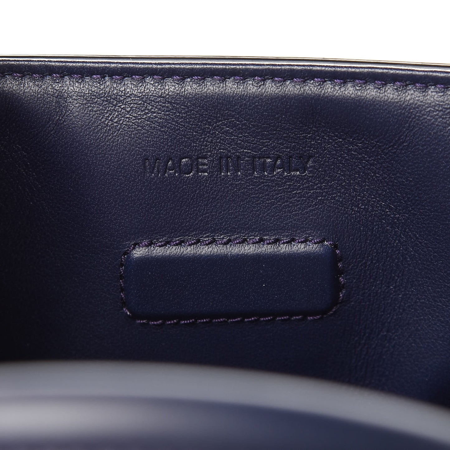 Calfskin Large Diorever Flap Navy
