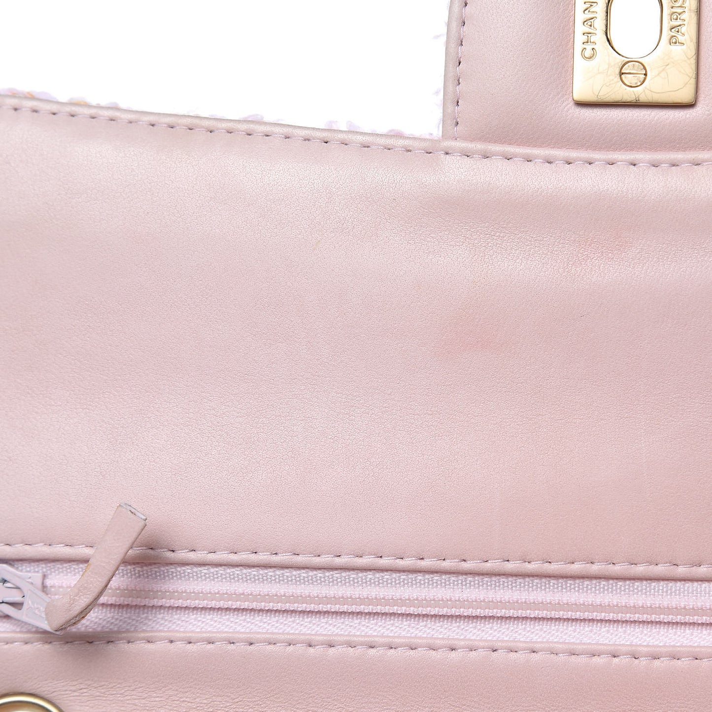 Tweed Medium Double Flap Pink