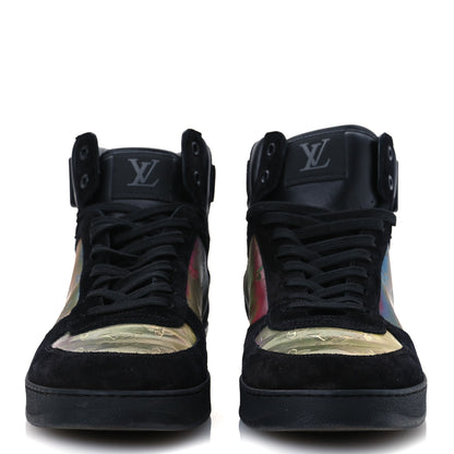 Louis Vuitton Suede Monogram Mens Rivoli High Top Sneakers 10 Black Multicolor 3 of 13