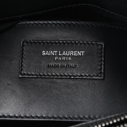 Saint Laurent Sheepskin Matelasse Chevron Monogram Large College Satchel Black 6 of 13