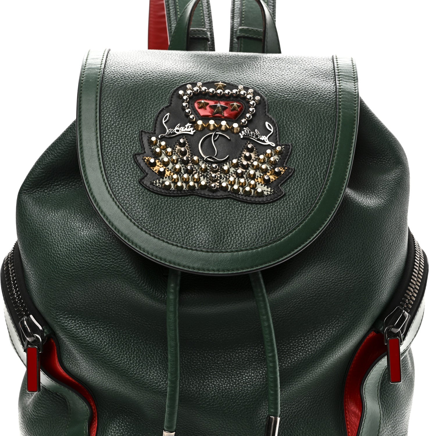 Christian Louboutin Calfskin Ecusson Explorafunk Backpack Green 7 of 10