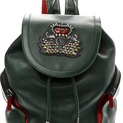 Christian Louboutin Calfskin Ecusson Explorafunk Backpack Green 7 of 10