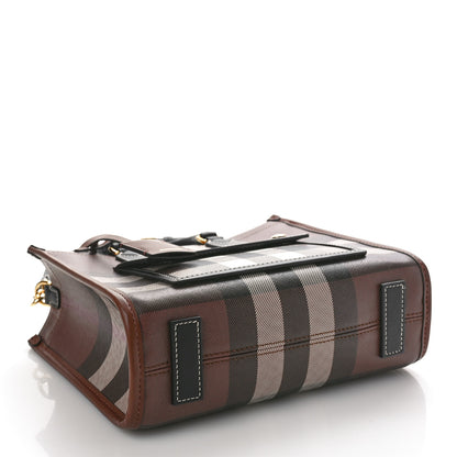 Burberry E-Canvas Check Calfskin Mini Freya Tote Dark Birch Brown 4 of 8