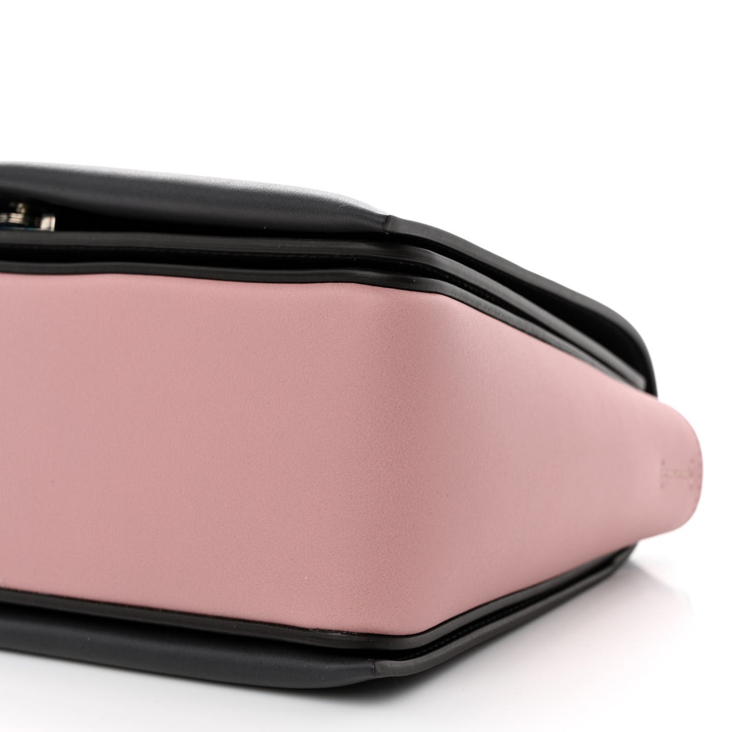 Shiny Smooth Calfskin Medium Frame Shoulder Bag Liquorice Antique Rose