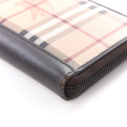Burberry Haymarket Check Large Ziggy Zip Around Wallet Chocolate 5 of 10