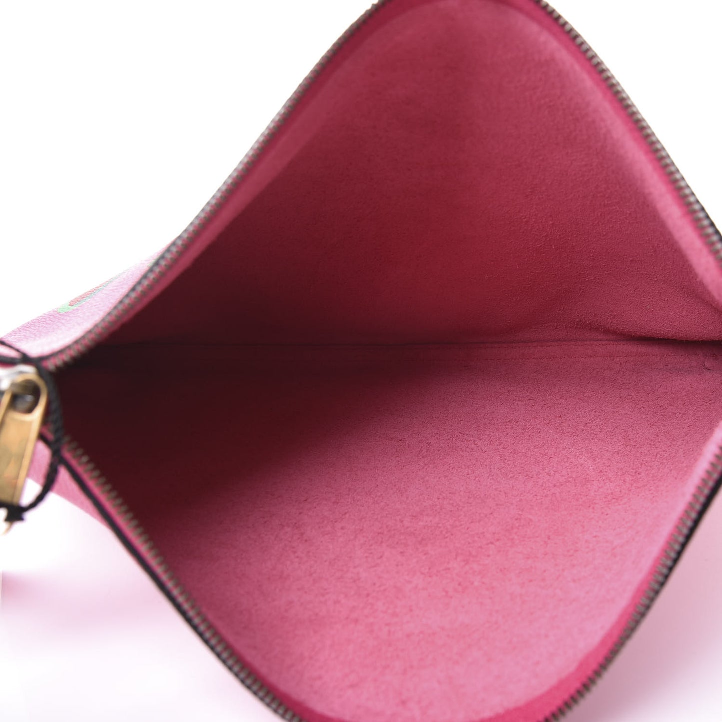 Pebbled Calfskin Medium Logo Portfolio Clutch Box Pink Green