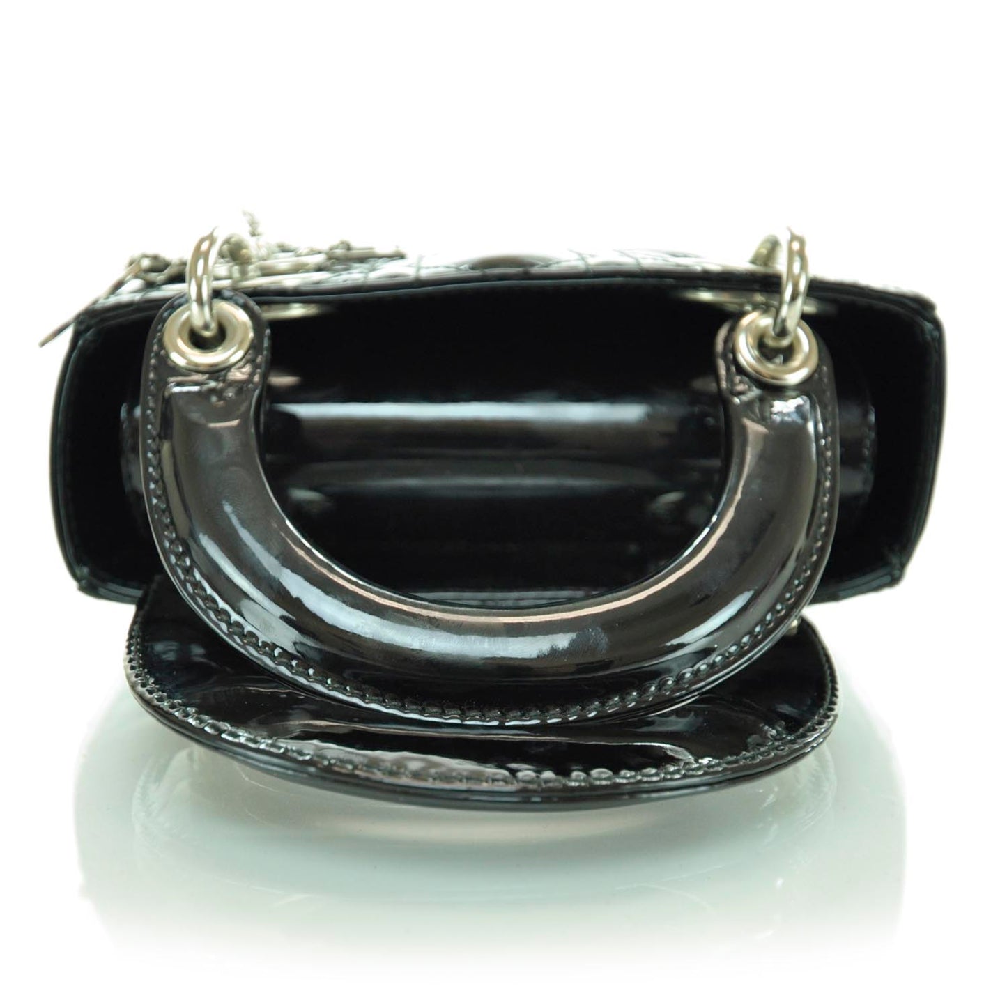 Patent Cannage Mini Lady Dior Black