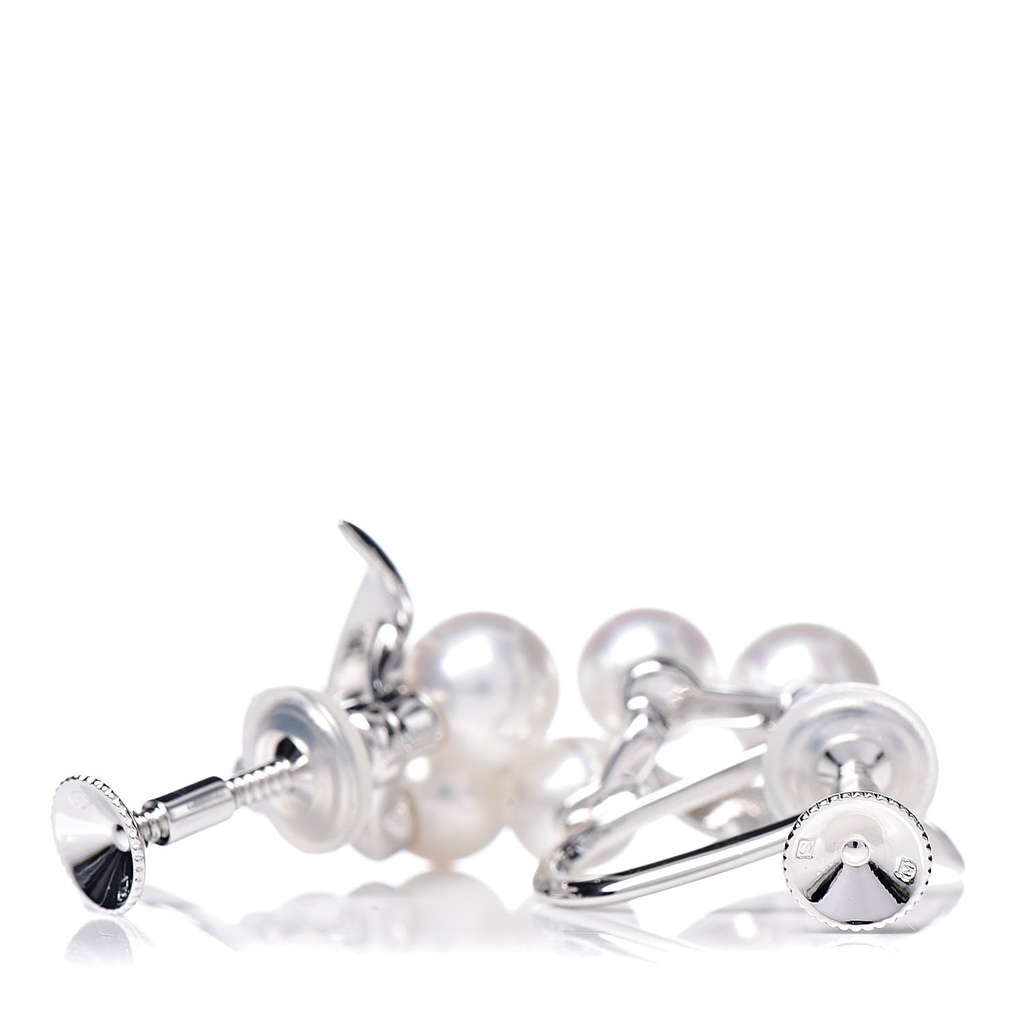 Sterling Silver Akoya Pearl 4.5-5.5mm Screw Back Earrings