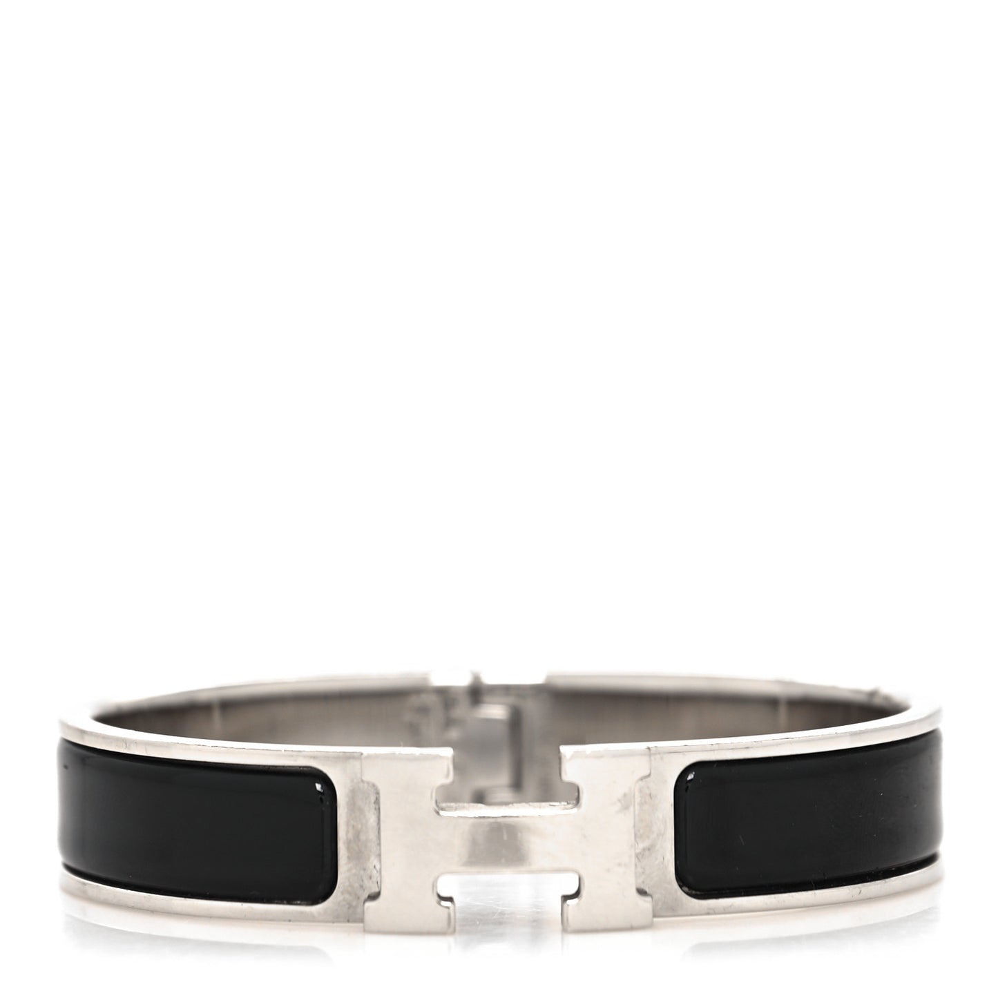 Enamel Narrow Clic Clac H Bracelet PM Black