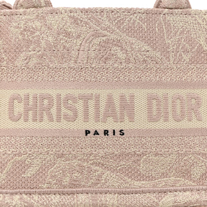 Christian Dior Canvas Embroidered Toile De Jouy Reverse Mini Book Tote With Strap Rose Multicolor 8 of 10