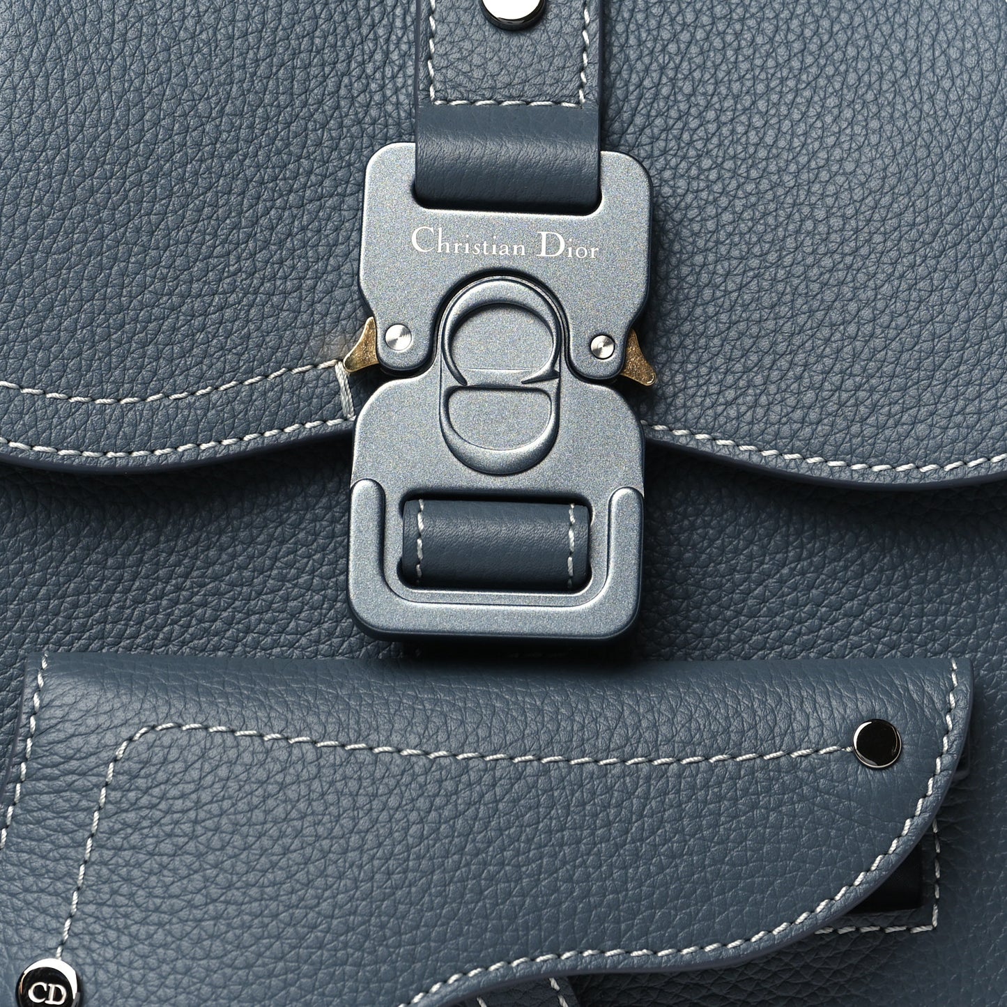 Grained Calfskin Mini Gallop Sling Bag Grey