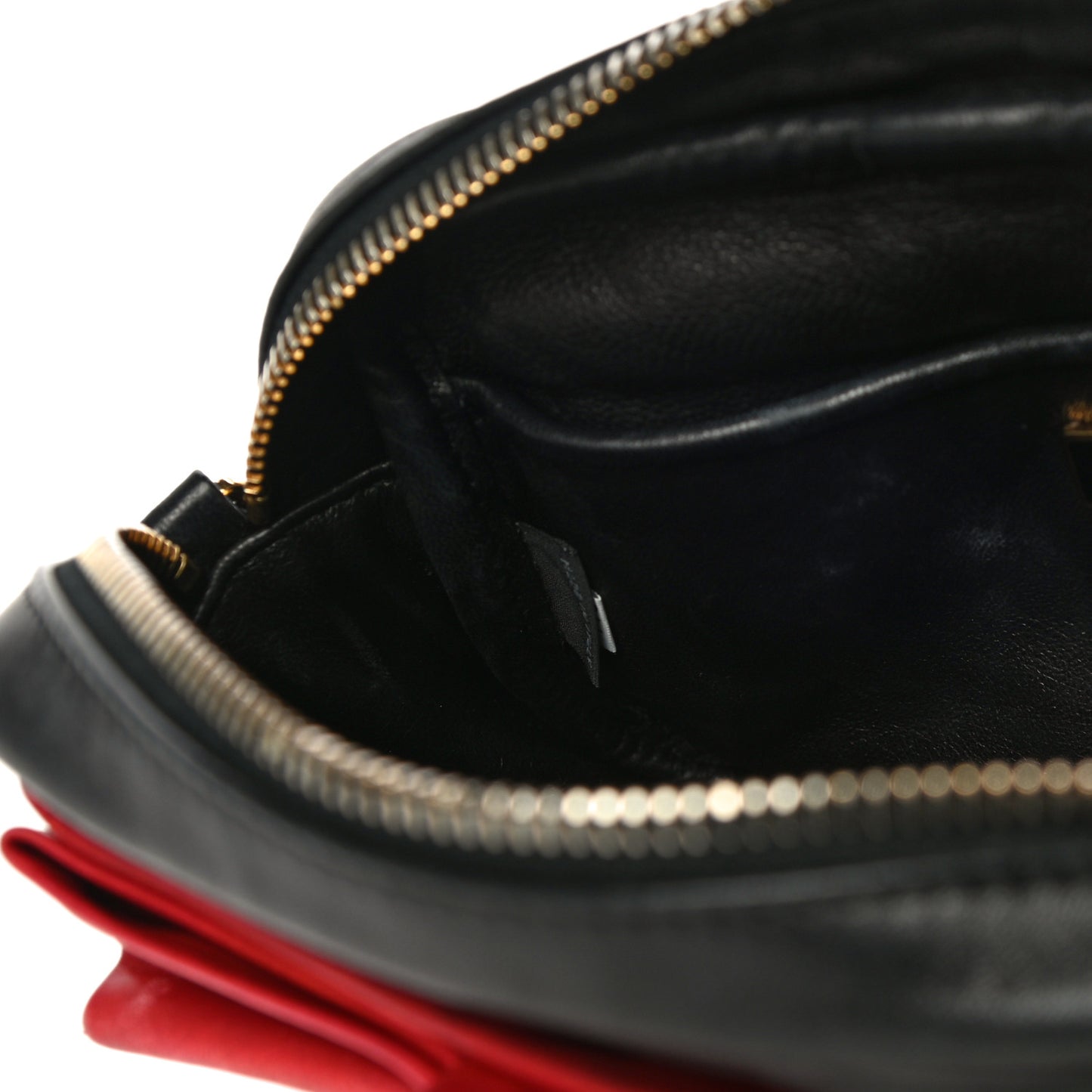 Nappa Fiocco Bow Crossbody Clutch Black Fuoco