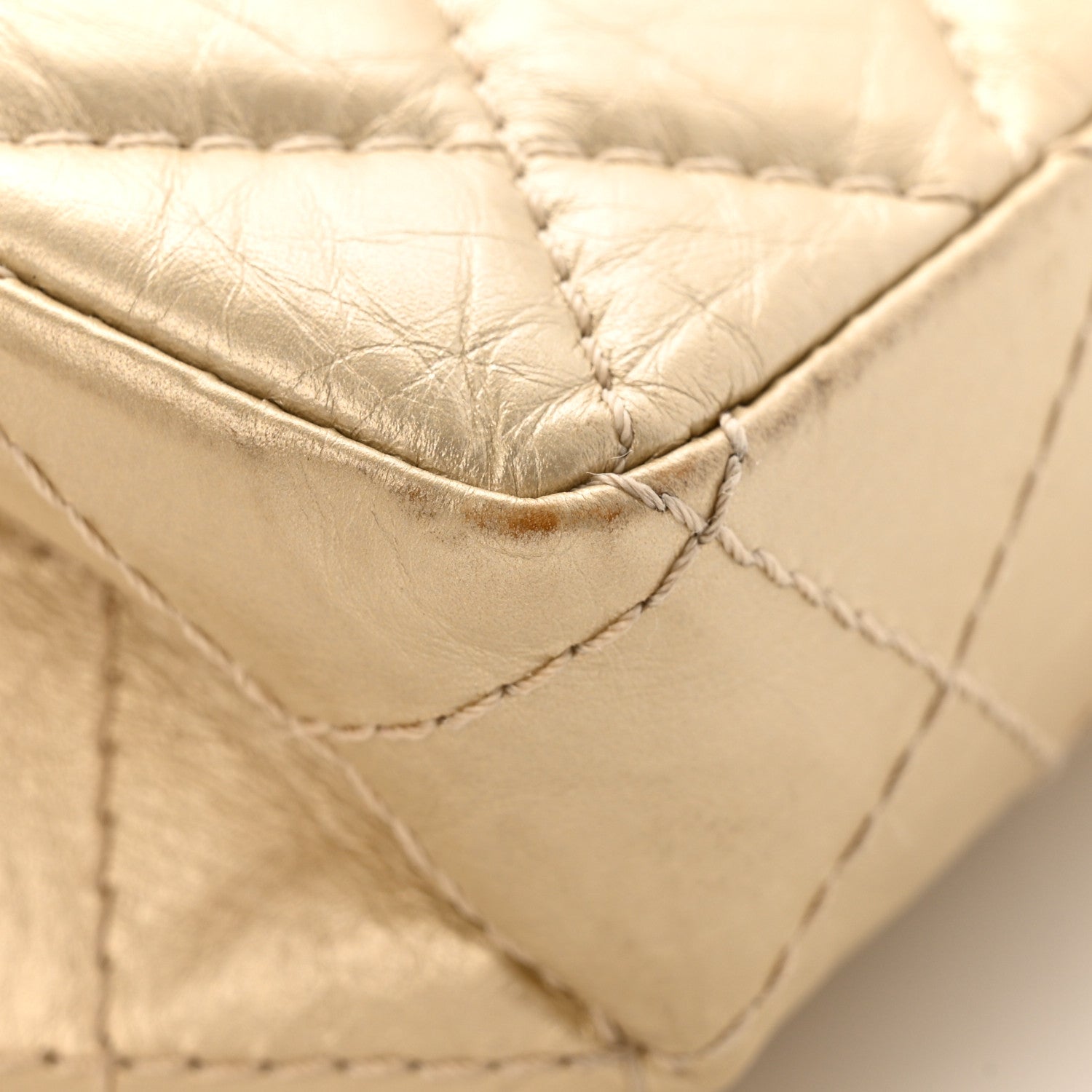 Chanel Metallic Aged Calfskin Quilted 2.55 Reissue 226 Flap Pale Gold 12 of 14