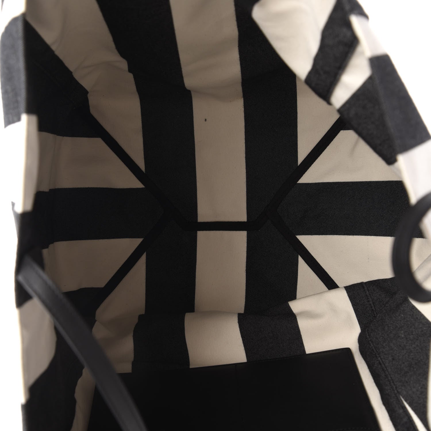 Celine Canvas Striped Large Phantom Cabas Black White 5 of 10