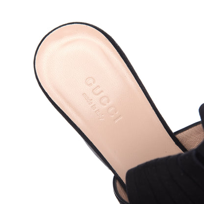 Gucci Kid Scamosciato GG Marmont Fringe 75mm Slide Sandals 36 Black 6 of 8