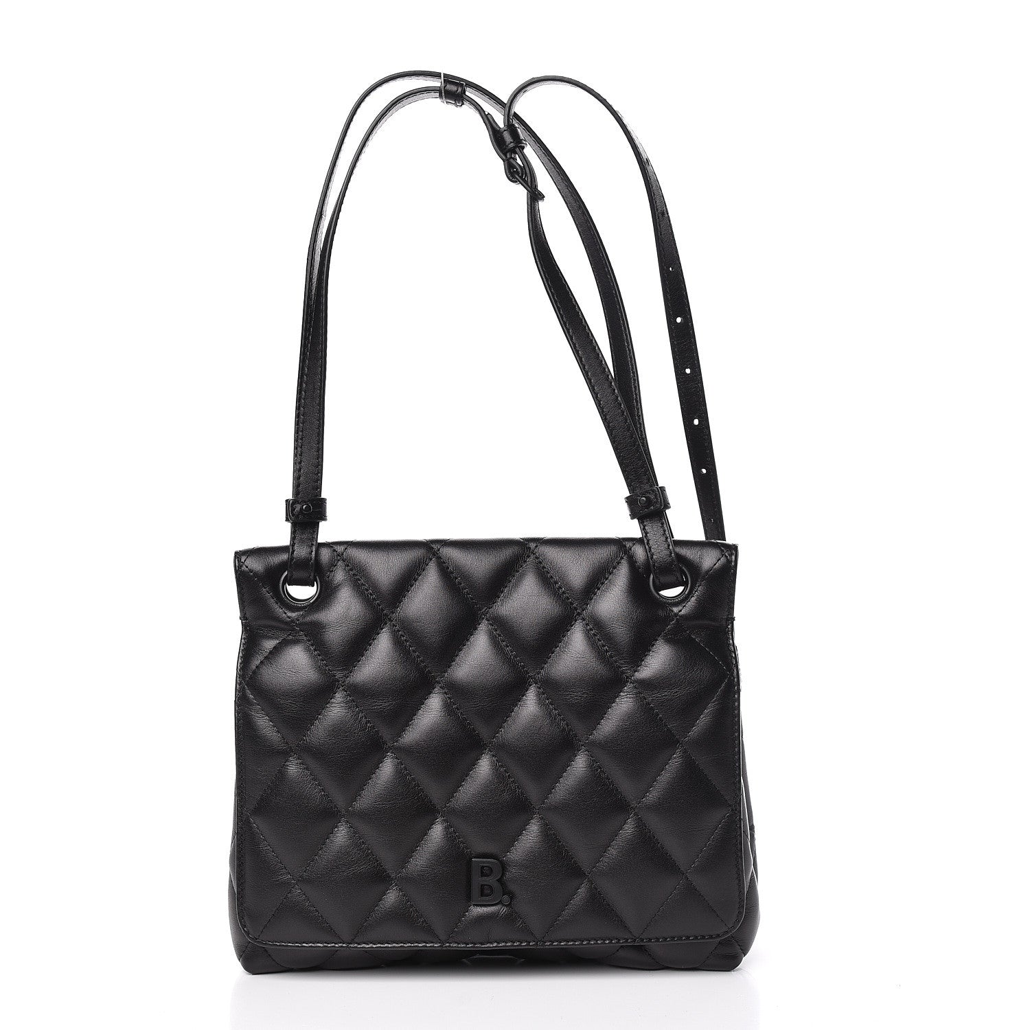 Balenciaga Nappa Calfskin Matelasse Medium B Logo Bag Black 3 of 12