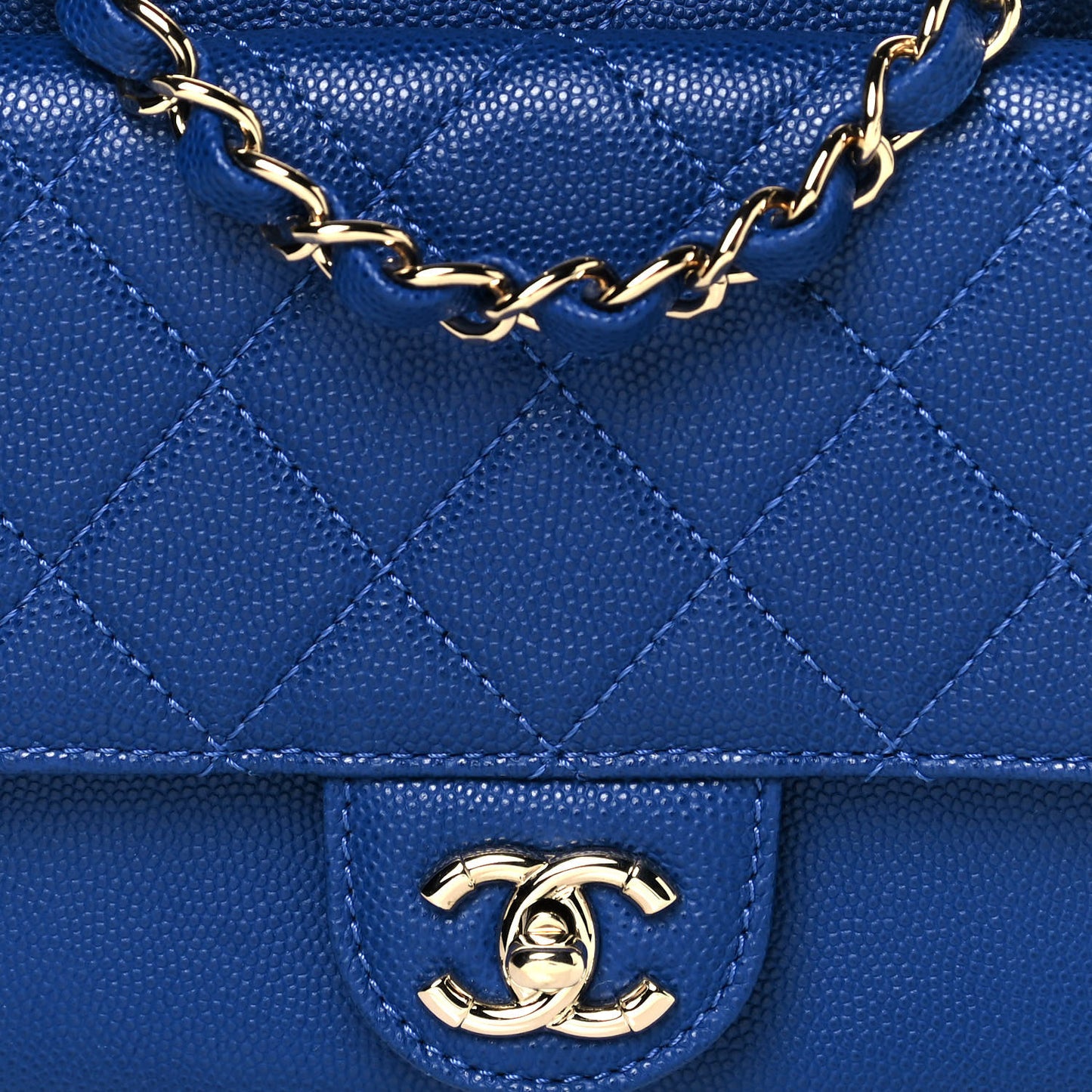 Caviar Quilted CC Day Camera Case Blue