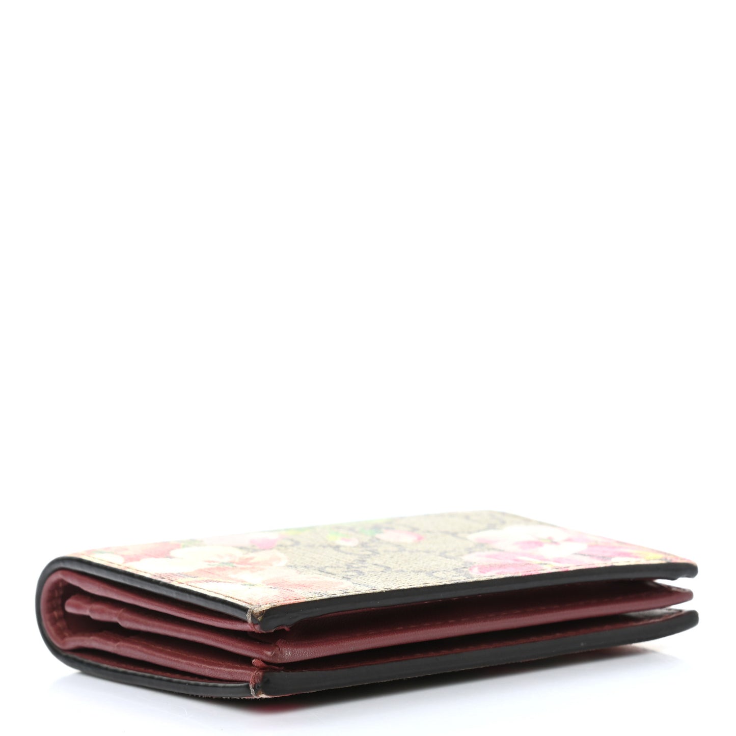 GG Supreme Monogram Blooms Card Case Beige Multicolor Dry Rose