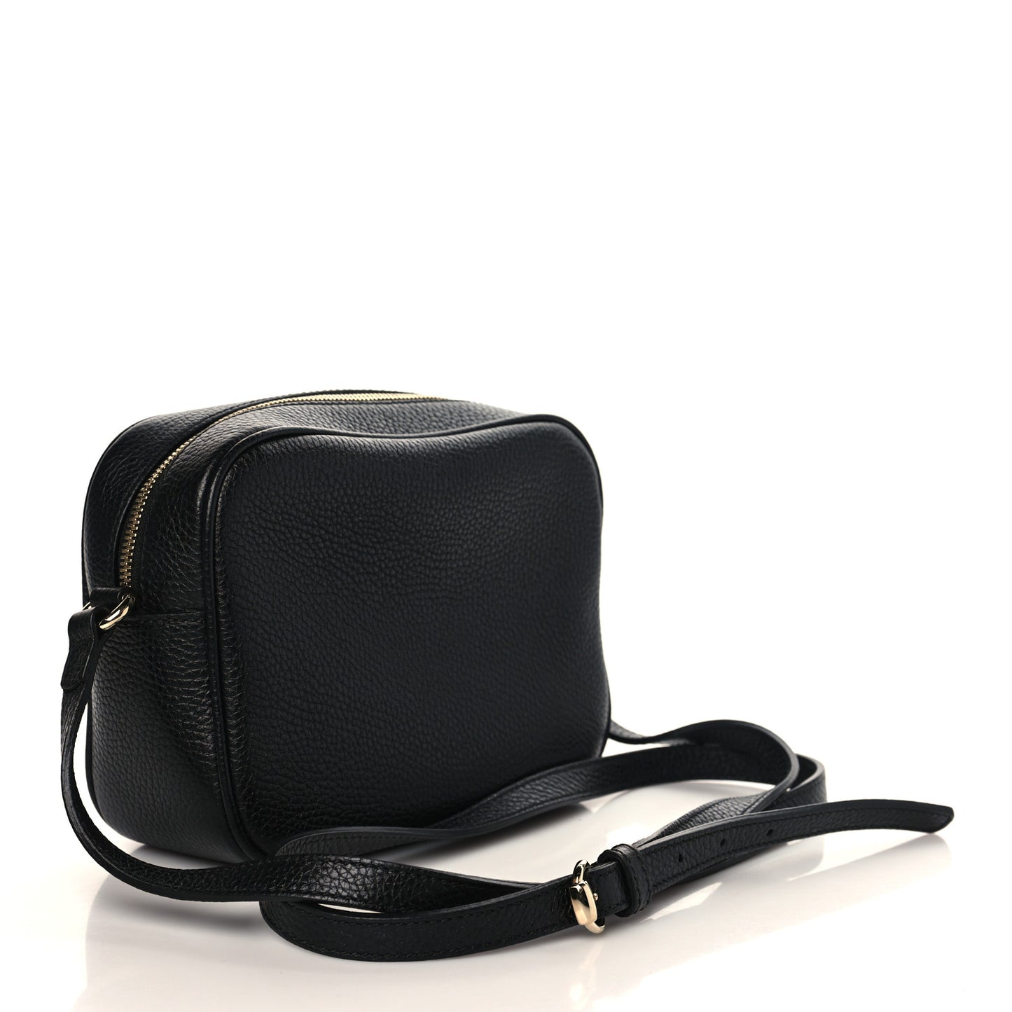 Pebbled Calfskin Small Soho Disco Bag Black