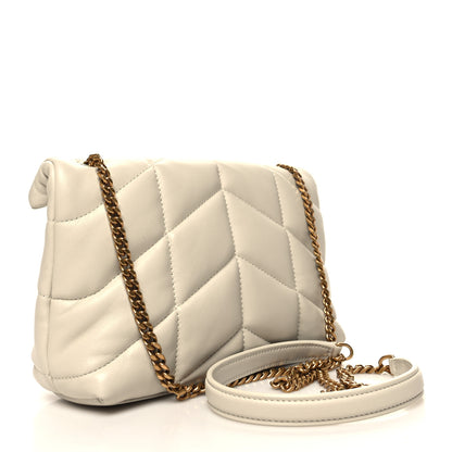 Saint Laurent Lambskin Quilted Small Loulou Puffer Monogram Chain Satchel Crema Soft 3 of 10