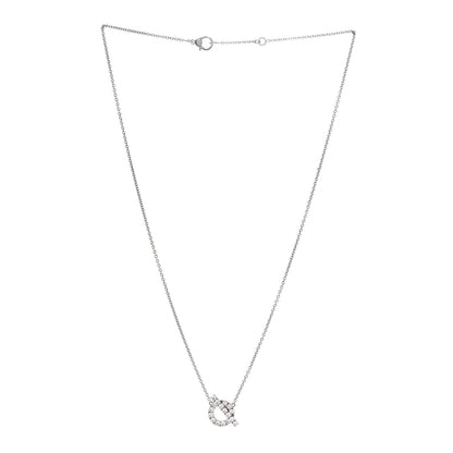 Hermes 18K White Gold Diamond Finesse Pendant Necklace 5 of 13
