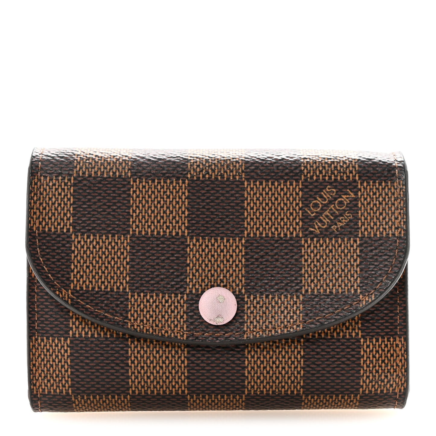 Damier Ebene Rosalie Coin Purse Rose Ballerine