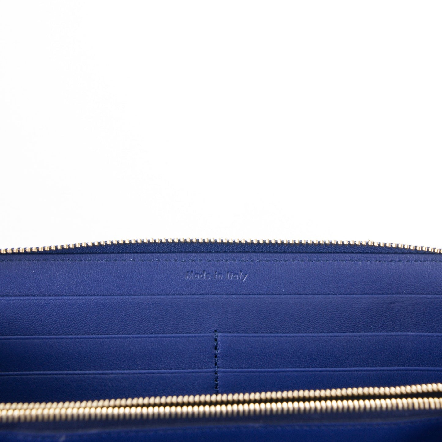 Lambskin Large Zip Around Multifunction Wallet Indigo Tan
