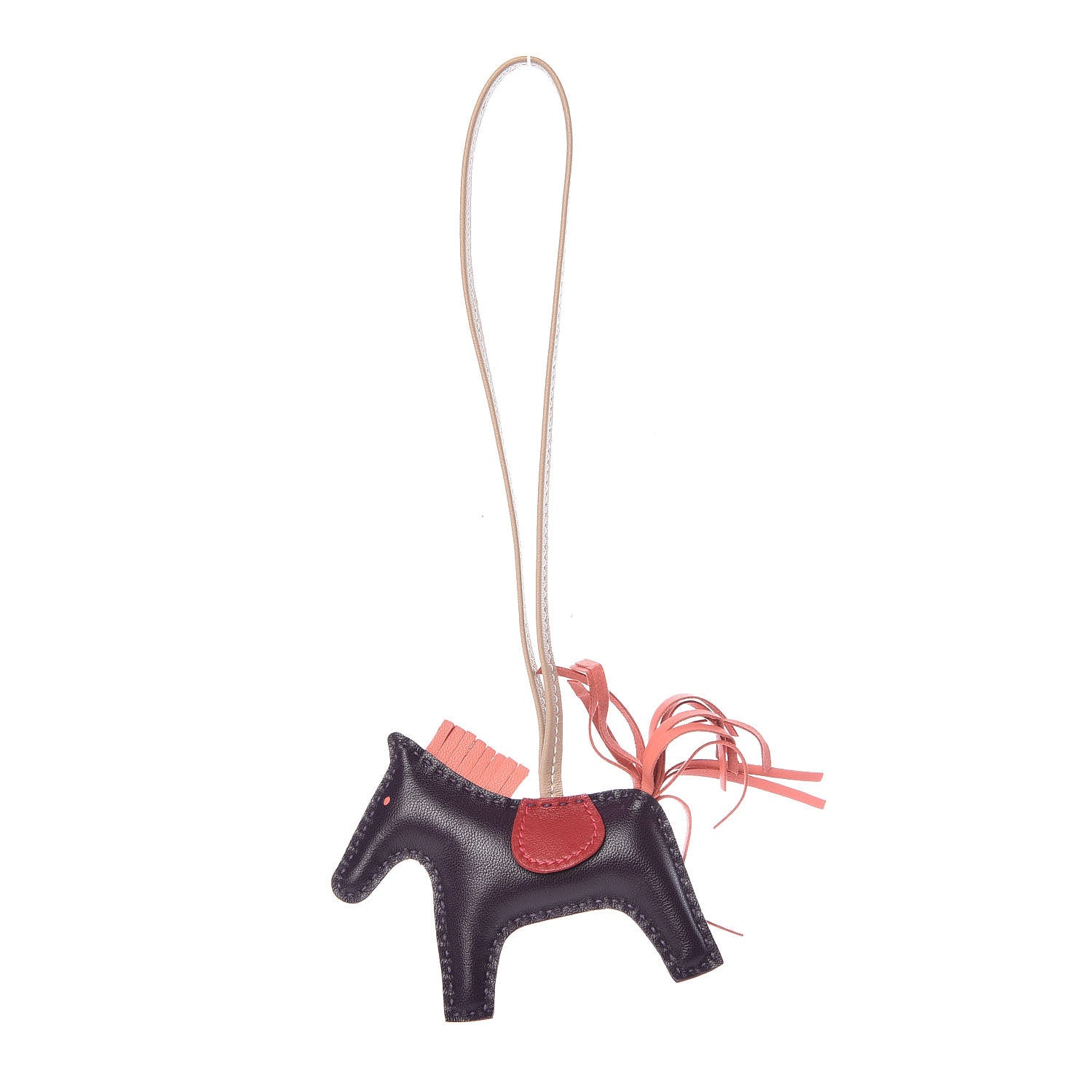 Hermes Milo Lambskin Grigri Rodeo Horse Bag Charm PM Raisin Flamingo Rouge Vif Argile 1 of 6