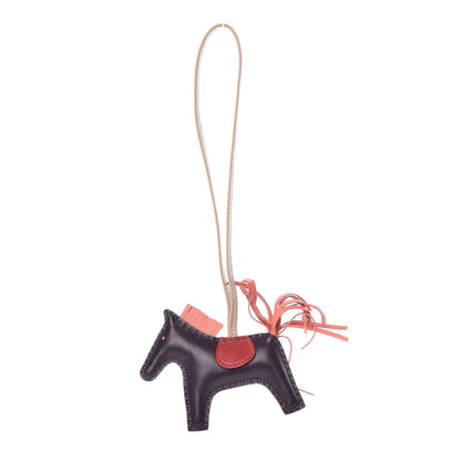 Hermes Milo Lambskin Grigri Rodeo Horse Bag Charm PM Raisin Flamingo Rouge Vif Argile 1 of 6