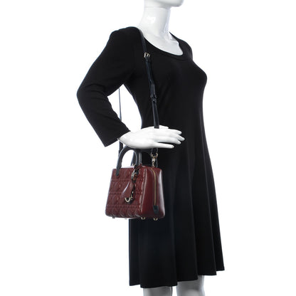 Christian Dior Lambskin Cannage Lily Tote Red Sapphire Blue 2 of 10