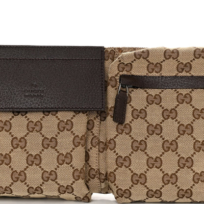 Gucci GG Monogram Web Double Pocket Belt Bag Dark Brown 7 of 9