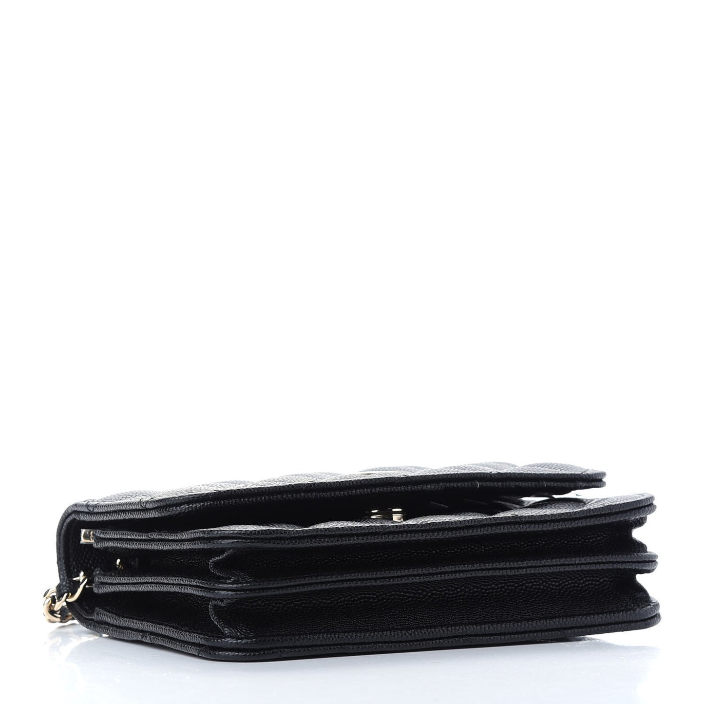 Caviar Quilted Mini Wallet On Chain WOC Black