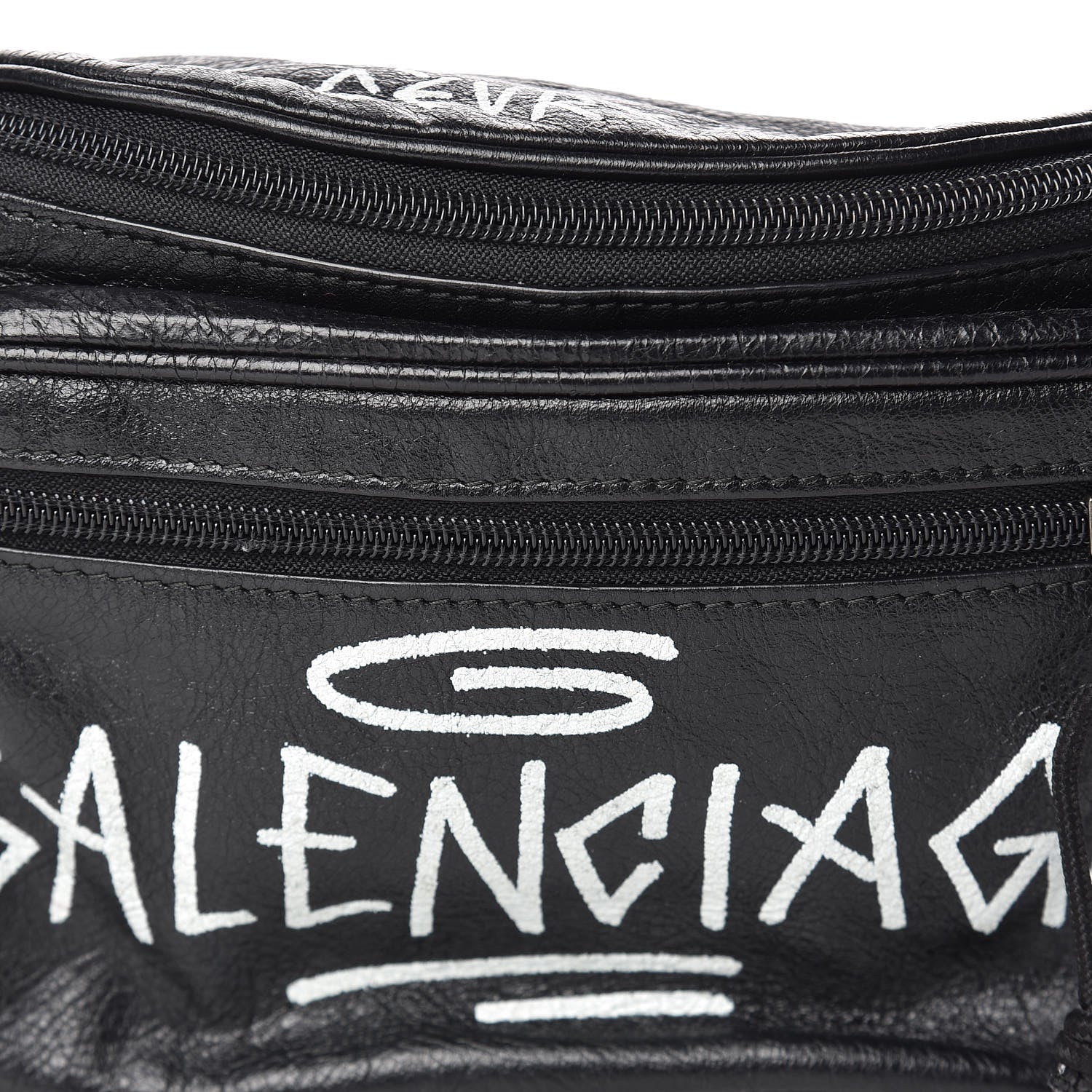 Balenciaga Agneau Arena Graffiti All Over Explorer Belt Bag Black White 8 of 12