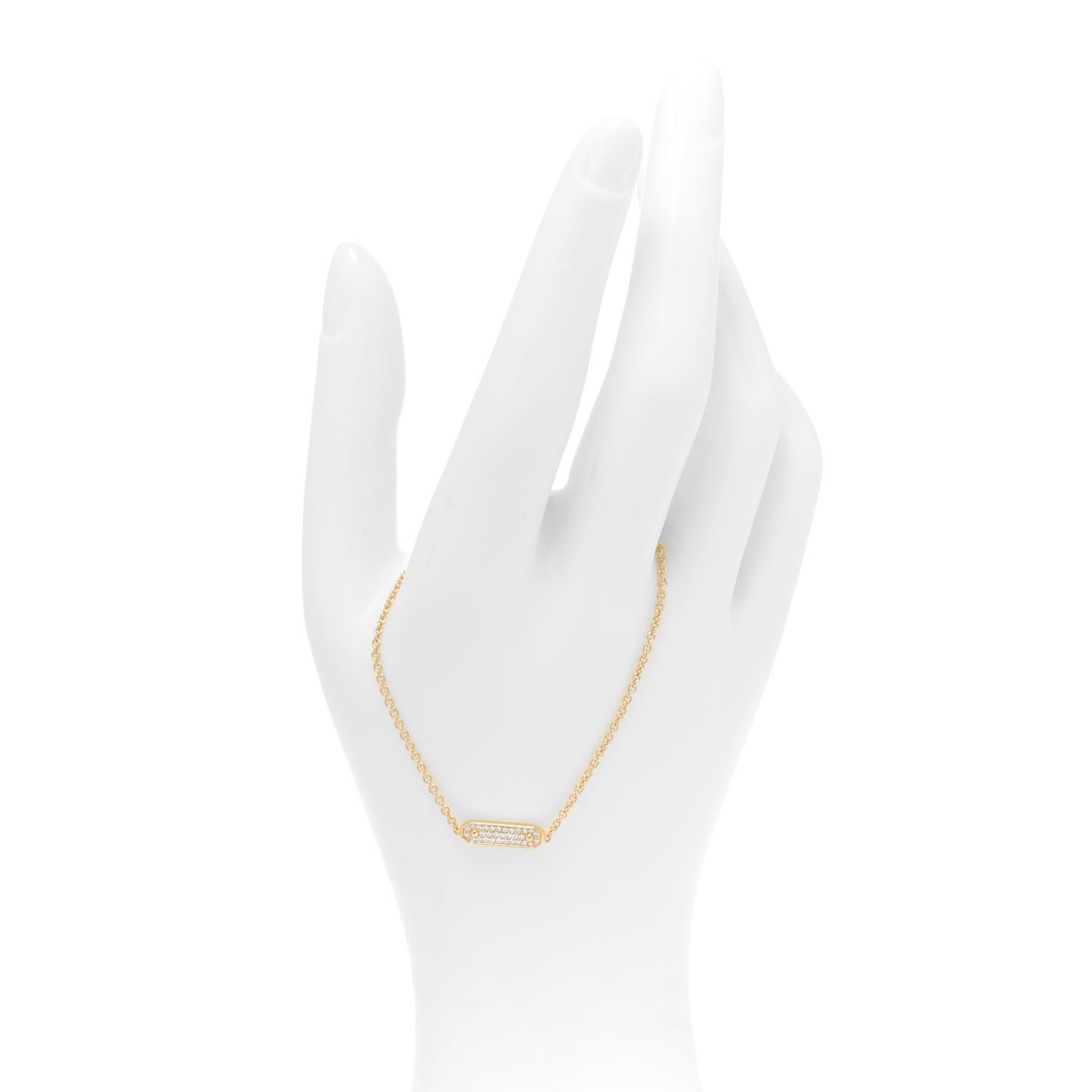 Tiffany 18K Yellow Gold Diamond Tag Chain Bracelet 2 of 6