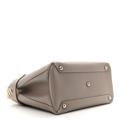 Burberry Derby Calfskin House Check Medium Banner Tote Thistle Grey 4 of 12