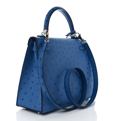 Hermes Ostrich Kelly Sellier 25 Mykonos 3 of 9