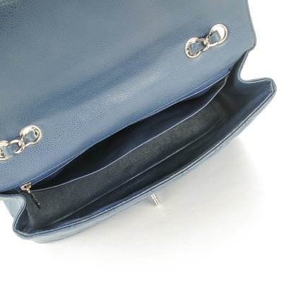 Chanel Caviar Quilted Jumbo Single Flap Blue 5 of 9