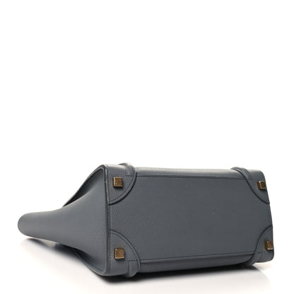 Celine Drummed Calfskin Micro Luggage Kohl 4 of 11